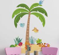 Muurstickers kinderkamer palm tree and marine animals