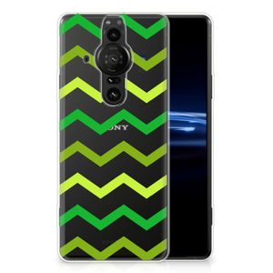 Sony Xperia Pro-I TPU bumper Zigzag Groen