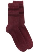 Golden Goose logo-intarsia ribbed-knit socks - Rouge