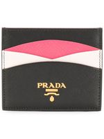 Prada porte-cartes en cuir Saffiano - Noir