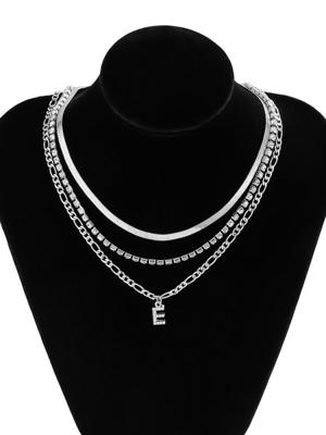 Hip Hop Diamond Alphabet Pendant Necklace