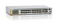 AT-x310-26FT-50 | 24-port 10/100BASE-T, 2 combo ports (100/1000X SFP or 10/100/1000T), 2 stacking ports, single fixed PSU