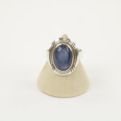 Zilveren Ring met Kyaniet Maat 16,5 - Model 1 - Verstelbaar (Sterling Zilver 925)