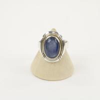 Zilveren Ring met Kyaniet Maat 16,5 - Model 1 - Verstelbaar (Sterling Zilver 925)