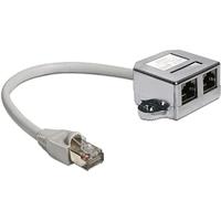 DELOCK RJ45 Port Doppler 1 x RJ45-stekker > 2 x RJ45-aansluitingen (2 x Ethernet)