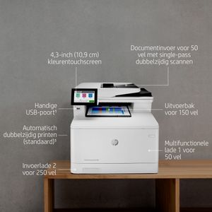 HP Color LaserJet Enterprise MFP M480f, Kleur, Printer voor Bedrijf, Printen, kopiëren, scannen, faxen, Compact formaat; Optimale beveiliging; Dubbelzijdig printen; Automatische documentinvoer voor 50 vellen; Energiezuinig