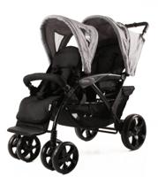 Kekk buggy Tandem Luxe 124 cm aluminium zwart/grijs 6-delig