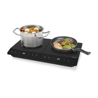 Tristar Dubbele Inductiekookplaat, ⌀19 en ⌀16 cm, 10 vermogensstanden, 3500 W, energiezuinig, geïntegreerde timer, met oververhittingsbeveiliging, IK-6162