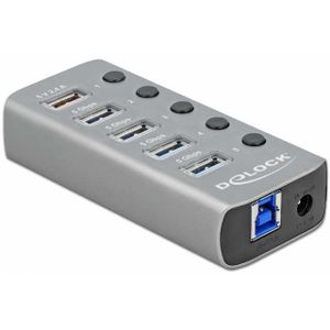 DeLOCK 63262 interface hub USB 3.2 Gen 1 (3.1 Gen 1) Type-B 5000 Mbit/s Grijs