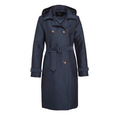LOLALIZA trenchcoat met ceintuur en capuchon donkerblauw