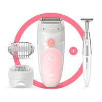 Braun Silk-épil 5 Wet&Dry Silk-épil 5 5-820 Epilator Voor Vrouwen Voor Zachte Ontharing, Wit/Roze