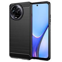 Realme V50s Geborsteld TPU Hoesje - Koolstofvezel - Zwart