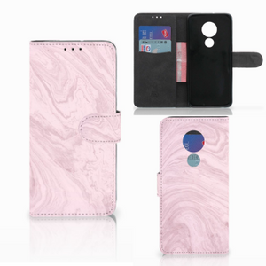 Motorola Moto G7 Power Bookcase Marble Pink - Origineel Cadeau Vriendin