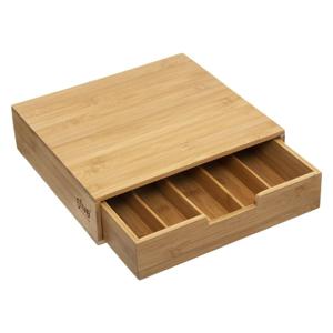 Koffie cups/capsule houder/dispenser lade - bamboe hout - 35 x 31 x 8 cm