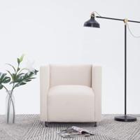 vidaXL Fauteuil kubus stof crème