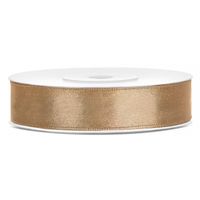 1x Gouden satijnlint rol 1,2 cm x 25 meter cadeaulint verpakkingsmateriaal