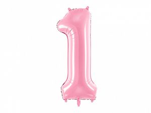 Folieballon cijfer 1 roze 86cm