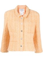 CHANEL Pre-Owned veste en tweed à boutons CC (1996) - Orange