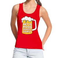 Het is rood en heeft dorst tanktop / mouwloos shirt rood dames XL  -