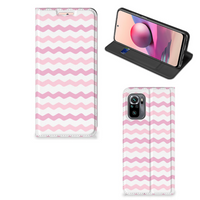 Xiaomi Redmi Note 10 4G | 10S | Poco M5s Hoesje met Magneet Waves Roze