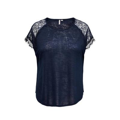 ONLY CARMAKOMA gemêleerde semi-transparante top CARCELINE donkerblauw