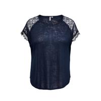 ONLY CARMAKOMA gemêleerde semi-transparante top CARCELINE donkerblauw
