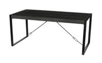 Livingfurn Eettafel Norris Mangohout en staal, 200 x 100cm - Zwart