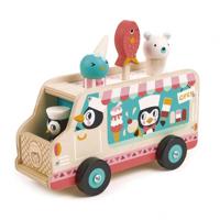 Tender Toys ijskarretje Pinguin hout junior 6 delig