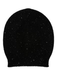 Fabiana Filippi bonnet en maille à sequins - Noir