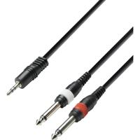 adam hall 3 Star audio kabel 3 m 3.5mm 2 x 6.35mm TS Zwart, Rood, Wit - thumbnail