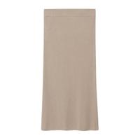Mango ribgebreide rok beige