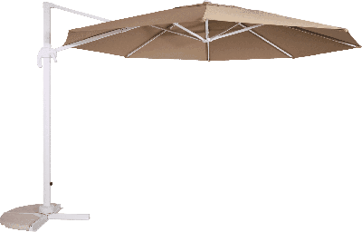 YardLife Zweefparasol 'Virgo' kleur wit/zand, Ø3,5m