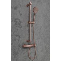 Douchekraan SaniClear Copper | Opbouw | Thermostaatkraan | 1-weg | hoh 15 cm | 2-knops | Rond | Koper - thumbnail