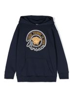 Versace Kids hoodie à logo brodé - Bleu