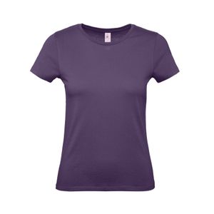 Set van 2x stuks paars basic t-shirts met ronde hals voor dames van katoen, maat: M (38)