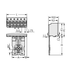 WAGO 2091-1110 Male behuizing (board) 2091 Totaal aantal polen: 10 Rastermaat: 3.50 mm Inhoud: 50 stuk(s)