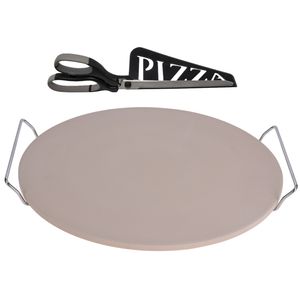 Pizzasteen BBQ/oven met handvaten - D35 cm - incl. pizzaschaar - 30 cm