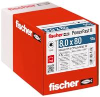 fischer 566309 CTP 8,0 x 80, 50 STK. PowerFast II houtschroef, zilver