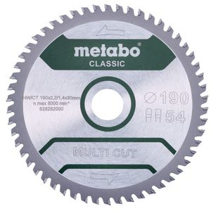 Metabo Accessoires Cirkelzaagblad | "Multi Cut Classic" | 190x30mm | Z54 FZ/TZ 5° - 628282000