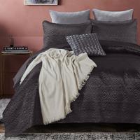 DreamHouse Bedding Bedsprei - Satin Orlando - Antraciet 260 x 250 + 2 kussenslopen