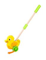 Tooky Toy stokroller eend junior 54,5 cm hout geel