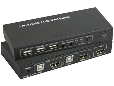 SpeaKa Professional KVM-switch 2 poorten HDMI USB 1920 x 1080 Pixel, 3840 x 2160 Pixel SpeaKa Professional KVM-switch 2 poorten HDMI USB 1920 x 1080 Pixel, 3840 x 2160 Pixel