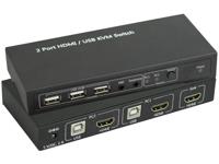 SpeaKa Professional KVM-switch 2 poorten HDMI USB 1920 x 1080 Pixel, 3840 x 2160 Pixel