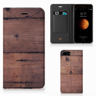 Apple iPhone 7 Plus | 8 Plus Book Wallet Case Old Wood Apple iPhone 7 Plus | 8 Plus Book Wallet Case Old Wood