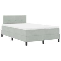 vidaXL Boxspringbed met matras en LED fluweel lichtgrijs 120x200 cm