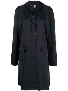 Thom Browne parka boutonnée à capuche - Bleu