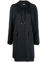 Thom Browne parka boutonnée à capuche - Bleu - thumbnail