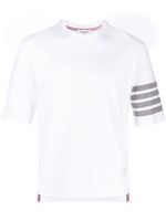 Thom Browne t-shirt à détail 4 bandes signature - Blanc