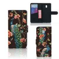 Xiaomi Redmi 8A Telefoonhoesje met Pasjes Pauw met Bloemen