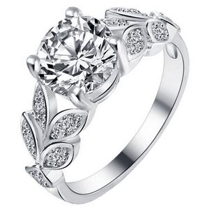 Dames ring LGT Jewels Crystal Leaf-17mm